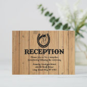 Westerse ontvangst paard hout rustiek bruiloft kaart (Staand voorkant)