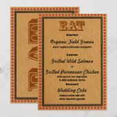 Westerse Ontvangstfeest Dinner Menu Kaart (Voorkant / Achterkant)