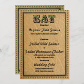 Westerse OntvangstfeestDiner Menu (Voorkant / Achterkant)