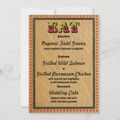 Westerse OntvangstfeestDiner Menu Kaart (Voorkant)