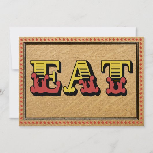 Westerse OntvangstfeestDiner Menu Kaart (Achterkant)