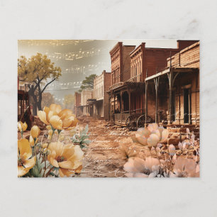 Westerse Oude Stad Herinneringen Vintage Briefkaart