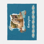 Westerse Paard Bloemen Dekentje Fleece Deken (Voorkant)