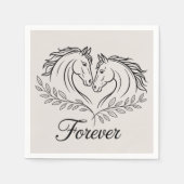 Westerse Paard Elegante Landelijke Huwelijksplecht Servet (Voorkant)