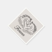 Westerse Paard Elegante Landelijke Huwelijksplecht Servet (Hoek)