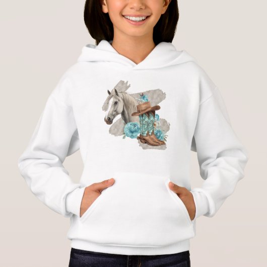 Westerse paard meisjes sweatshirt (Voorkant)