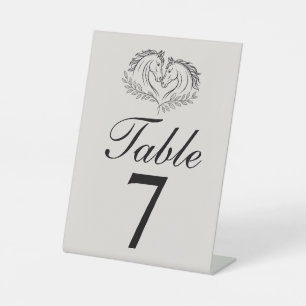 Westerse Paard Rustieke Landelijke Trouw Tafel Num Reclamebord Met Voetstuk