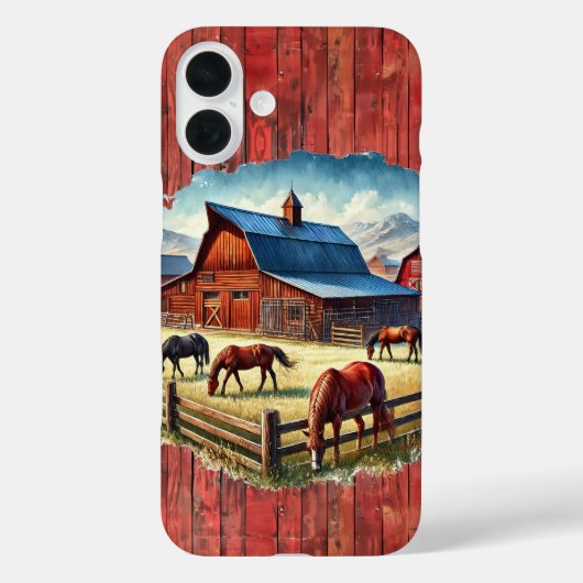 Westerse paardenliefhebbers ranch Case-Mate iPhone case (Achterkant)