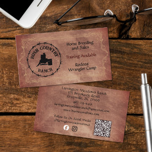 Westerse Paardenranch Persoonlijke Logo QR Code Visitekaartje