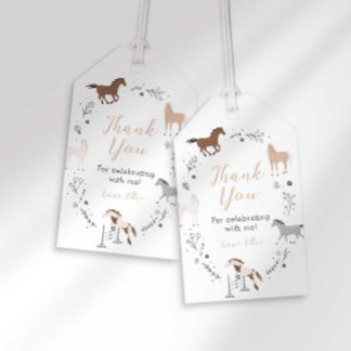 Westerse Paardensport Bedankkaartjes Cadeaulabel