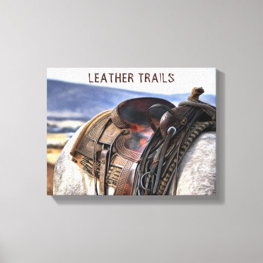 Westerse paardenzadel canvasprint canvas afdruk (Voorkant)