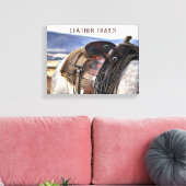 Westerse paardenzadel canvasprint canvas afdruk (Insitu (Woonkamer))
