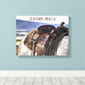 Westerse paardenzadel canvasprint canvas afdruk (Insitu (Houten vloer))