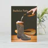 Westerse Partij Bachelor Cowboyhoed Bier Kaart (Staand voorkant)