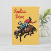 Westerse Partij Rodeo Cowboy Bronc Ruiter Kaart (Staand voorkant)