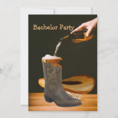 Westerse Party Bachelor Cowboy Hoed Bier Kaart (Voorkant)