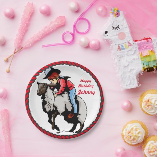 Westerse Party Lammeren Omverwerpen Papieren Borde Papieren Bordje (Feest)