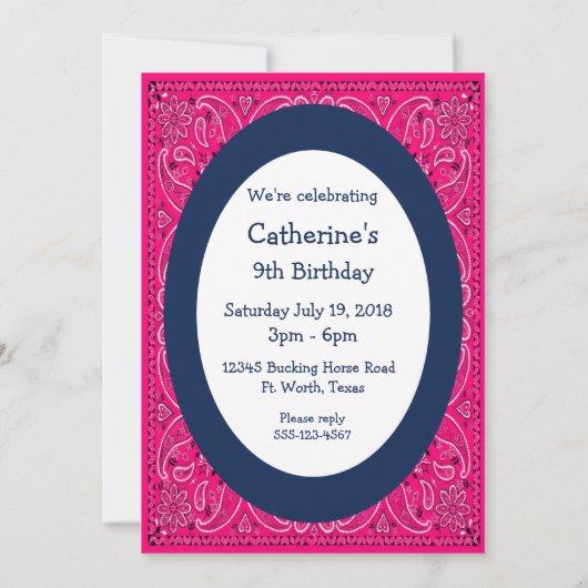 Westerse Party Rodeo Cowgirl Bokkend Paard Kaart (Achterkant)