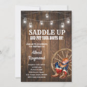 Westerse Patriotische Verjaardag Land Rood Wit Bla Kaart (Voorkant)