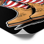 Westerse Patriottische Amerikaanse Vlag Cowboylaar Poster (Hoek)