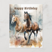 Westerse postkaart van wilde paarden (Voorkant)