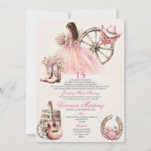 Westerse Quinceañera Charra XV Jaar Prinses Kaart