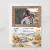 Westerse Ranch Huwelijksfoto Save the Date (Voorkant)