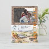 Westerse Ranch Huwelijksfoto Save the Date (Staand voorkant)