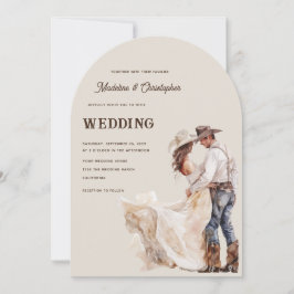 Westerse Ranch Huwelijksuitnodiging Kaart