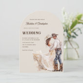 Westerse Ranch Huwelijksuitnodiging Kaart (Staand voorkant)