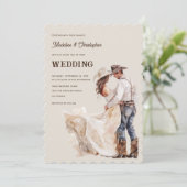 Westerse Ranch Huwelijksuitnodiging Kaart (Staand voorkant)