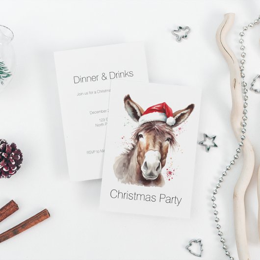 Westerse Ranch Kerst Dinner Feestviering Kaart