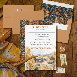Westerse Ranch RSVP-kaart