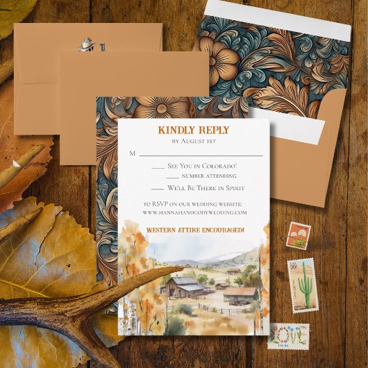 Westerse Ranch RSVP-kaart