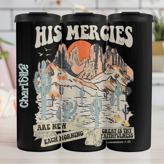Westerse Retro Christelijke Woestijn Grafiek Thermosbeker