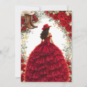 Westerse Rode Rozen Gouden Land Quinceañera Save The Date (Achterkant)