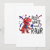 Westerse Rode Witte Rawr Dinosaurussen  Kaart (Voorkant / Achterkant)