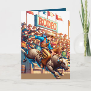 Westerse Rodeo Cowboy Stierrijden Maatwerk Kaart