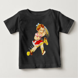 Westerse rodeo-cowgirl op stokpaard