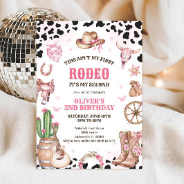 Westerse Rodeo Cowgirl Tweede Rodeo 2e Verjaardag Kaart