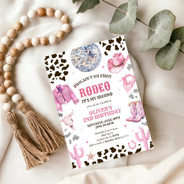 Westerse Rodeo Cowgirl Tweede Rodeo 2e Verjaardag Kaart