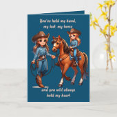 Westerse rodeo paard Moeder en kind op maat Kaart (Gele Bloem)