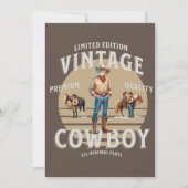 Westerse Rodeo Vintage Cowboy Feest Uitnodiging (Voorkant)