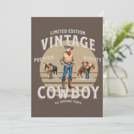 Westerse Rodeo Vintage Cowboy Feest Uitnodiging