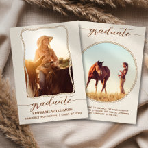 Westerse roestbruine touwfoto-script afstudeerfees