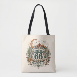 Westerse Route 66 Saguaro Zonsondergang Carryall Tote Bag