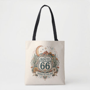 Westerse Route 66 Saguaro Zonsondergang Carryall Tote Bag