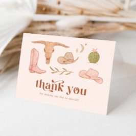 Westerse Roze Bruidsfeest Dankkaart Bedankkaart