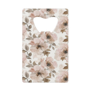 Westerse roze bruine cowgirl strepen & bloemen creditkaart flessenopener