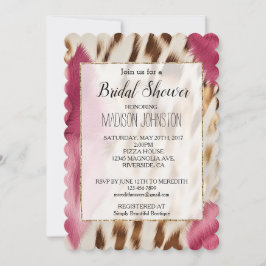 Westerse Roze Glam Gouden Cowgirl Koeienhuid Kaart